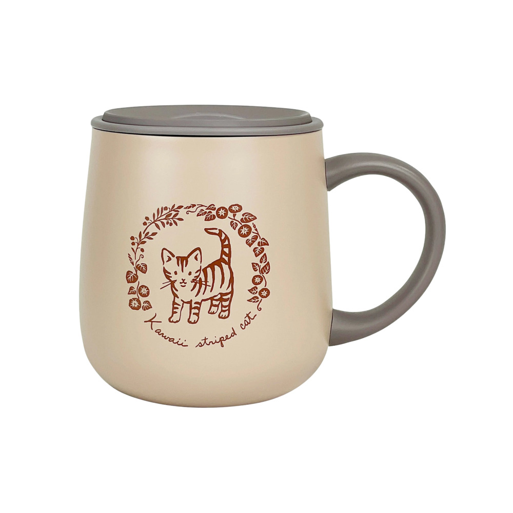 ステンレスマグカップ かわいい 猫 通販 真空断熱 マグカップ 保冷 保温 ステンレスマグ おしゃれ コップ 蓋付き 300ml ふた付き ステンレスマグカップ |  | 04