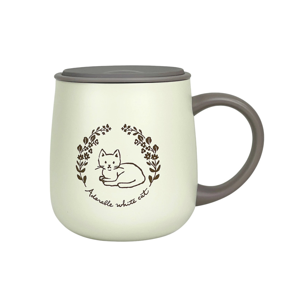 ステンレスマグカップ かわいい 猫 通販 真空断熱 マグカップ 保冷 保温 ステンレスマグ おしゃれ コップ 蓋付き 300ml ふた付き ステンレスマグカップ |  | 01