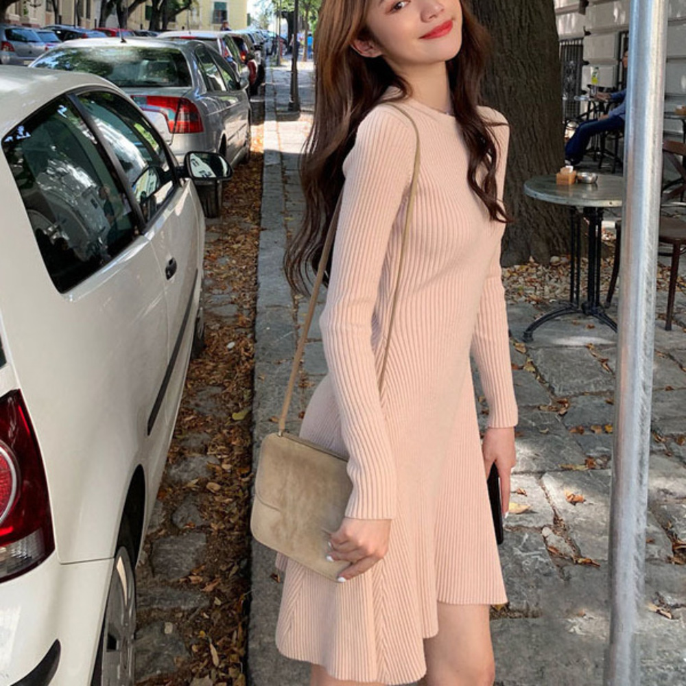 ニットワンピース 通販ニットワンピース ミニ丈 ワンピース ニット ワンピ 長袖 ながそで 秋冬 きれいめ 綺麗 aライン Aライン 女の子 ニットワンピース | ブランド登録なし | 04