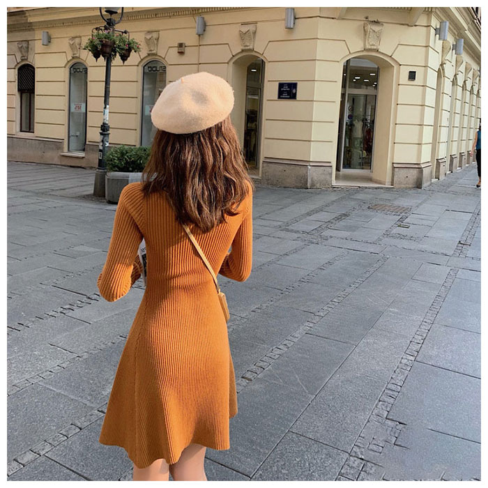 ニットワンピース 通販ニットワンピース ミニ丈 ワンピース ニット ワンピ 長袖 ながそで 秋冬 きれいめ 綺麗 aライン Aライン 女の子 ニットワンピース | ブランド登録なし | 08