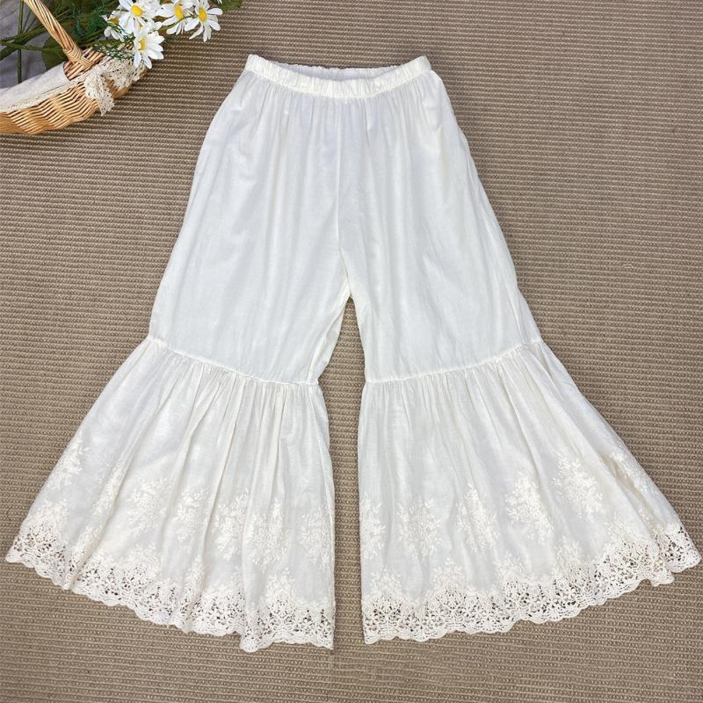 ペチパンツ 重ね履きペチパンツ ロング レース 通販 ペチコート パンツ インナー 重ね着 レイヤード アンダーウェア 切り替え 下着 裾レース 切替  ペチパンツ | BACKYARD FAMILY | 01