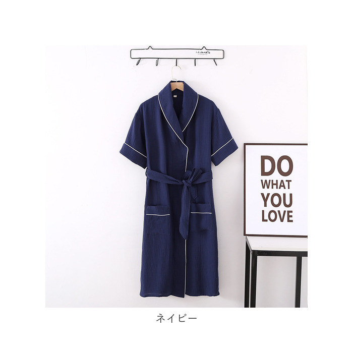 バスローブ 通販バスローブ レディース ルームウェア 半袖 綿100% コットン 100 ガーゼ 部屋着 シンプル 無地 夏 春 ゆったり 柔らかい 湯上がり  バスローブ | ブランド登録なし | 23