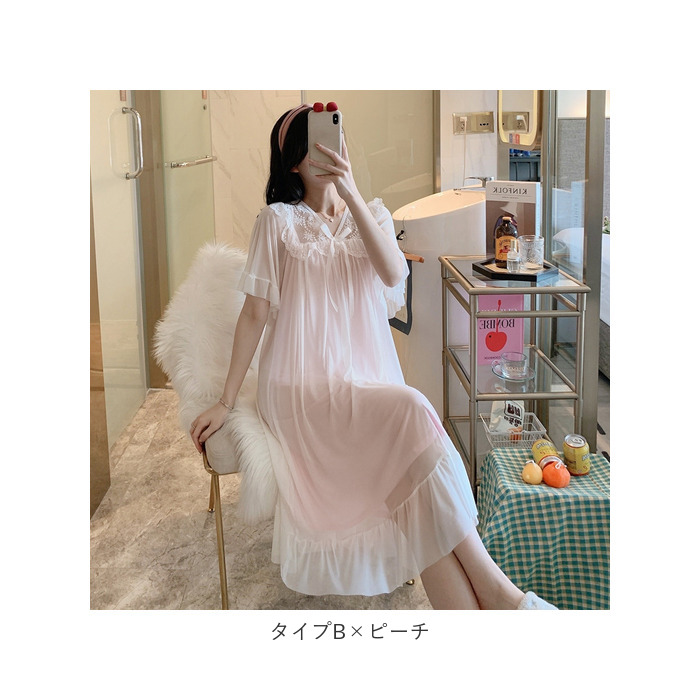 ネグリジェ ワンピース 姫 通販 ルームウェア レディース 半袖 ネグリジェ ワンピース 姫 通販 ルームウェア レディース 半袖
