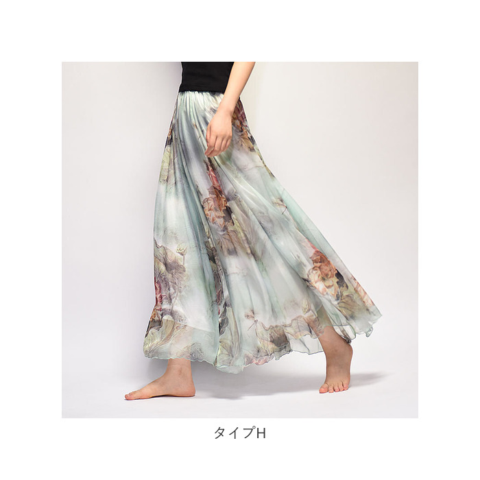 フレアスカート 通販フレアスカート ロング 春 スカート レディース マキシスカート シフォンスカート ロングスカート フレア マキシ丈 ロング丈 フレアスカート | ブランド登録なし | 18