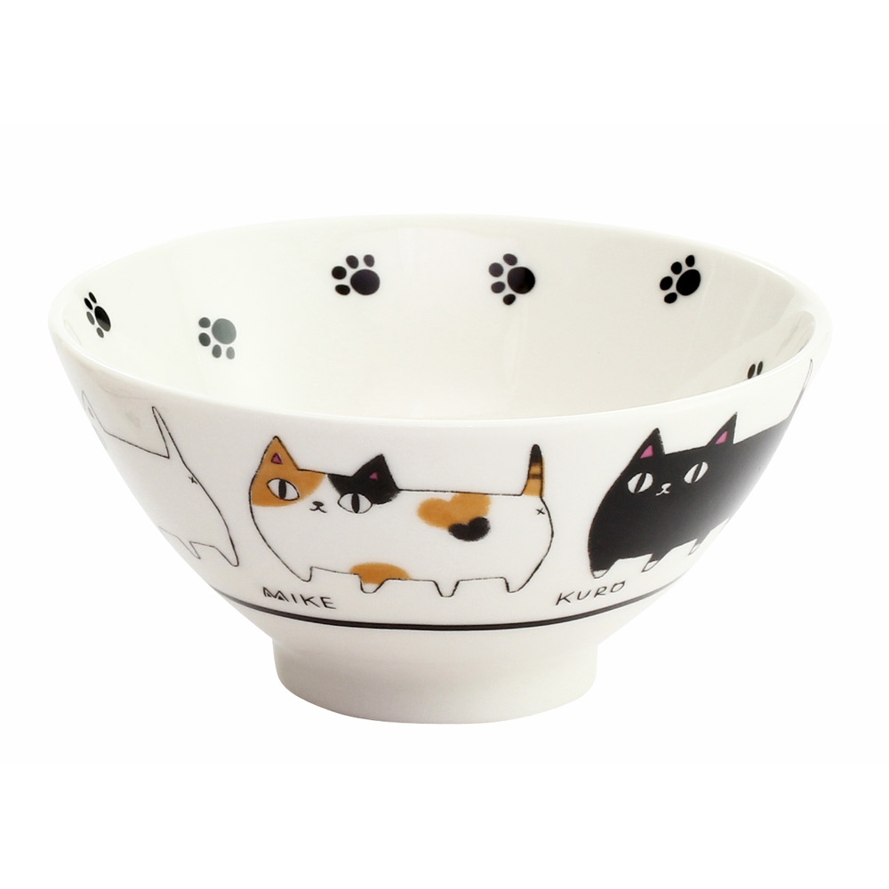 にゃん屋 猫3兄弟 お茶碗 通販 日本製 飯椀 ご飯茶碗 茶碗 茶わん 猫 ねこ ネコ 耳付き キャラクター 猫柄 ネコ柄 食器 可愛らしい キッチン雑貨 にゃん屋 | BACKYARD FAMILY | 03