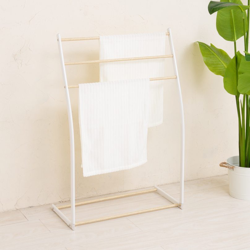 物干しスタンド おしゃれ 通販 タオルスタンド タオル掛け スマートタオルスタンド 永井興産 NK-540 タオルハンガー バスタオル 干し 部屋干し  物干しスタンド |  | 03