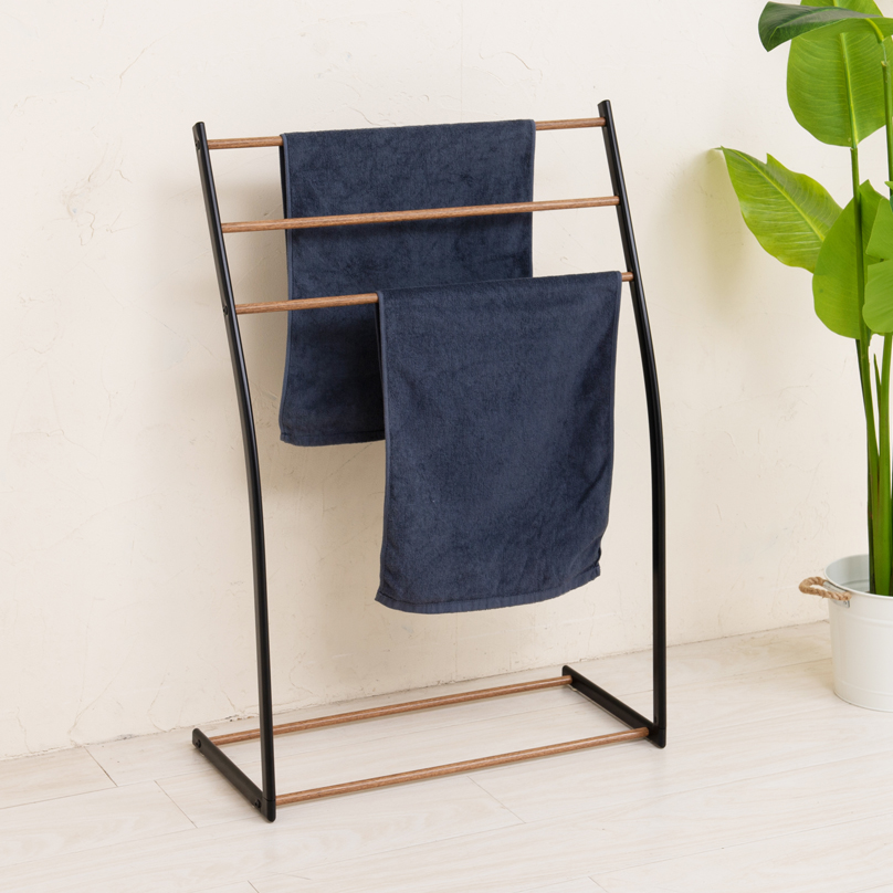 物干しスタンド おしゃれ 通販 タオルスタンド タオル掛け スマートタオルスタンド 永井興産 NK-540 タオルハンガー バスタオル 干し 部屋干し  物干しスタンド |  | 07