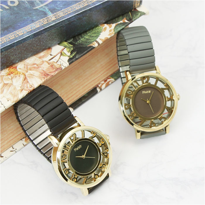 プレジール Plaisir プレジール 腕時計 レディース ジャバラ 通販 ジャバラウォッチ ウォッチ ニッケルフリー 文字盤 スケルトン バンド 伸びる 蛇腹 じゃばら | PLAISIR