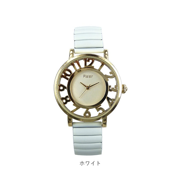 プレジール Plaisir プレジール 腕時計 レディース ジャバラ 通販 ジャバラウォッチ ウォッチ ニッケルフリー 文字盤 スケルトン バンド 伸びる 蛇腹 じゃばら | PLAISIR | 16