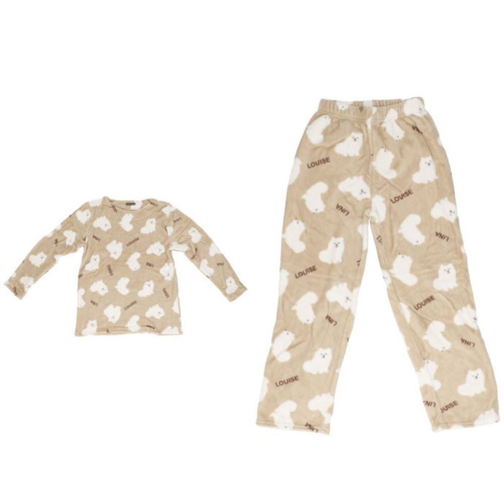 パジャマ レディース 長袖 通販 ルームウェア 上下セット 部屋着 おしゃれ かわいい マイクロファイバー セットアップ クルーネック 女性 ズボン パジャマ | ふわもこ | 10