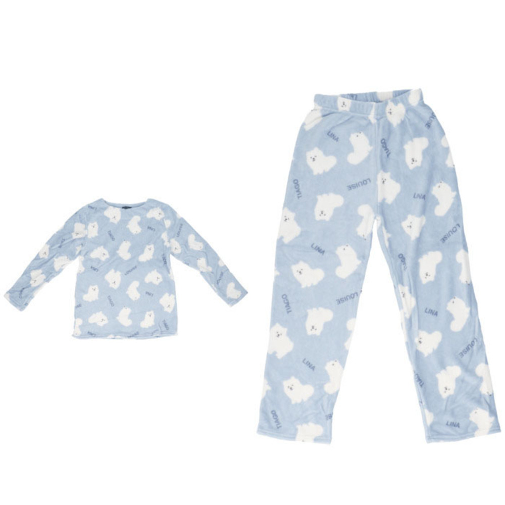 パジャマ レディース 長袖 通販 ルームウェア 上下セット 部屋着 おしゃれ かわいい マイクロファイバー セットアップ クルーネック 女性 ズボン パジャマ | ふわもこ | 11