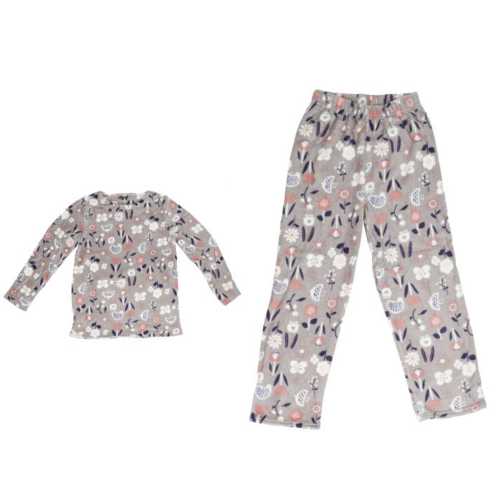 パジャマ レディース 長袖 通販 ルームウェア 上下セット 部屋着 おしゃれ かわいい マイクロファイバー セットアップ クルーネック 女性 ズボン パジャマ | ふわもこ | 06