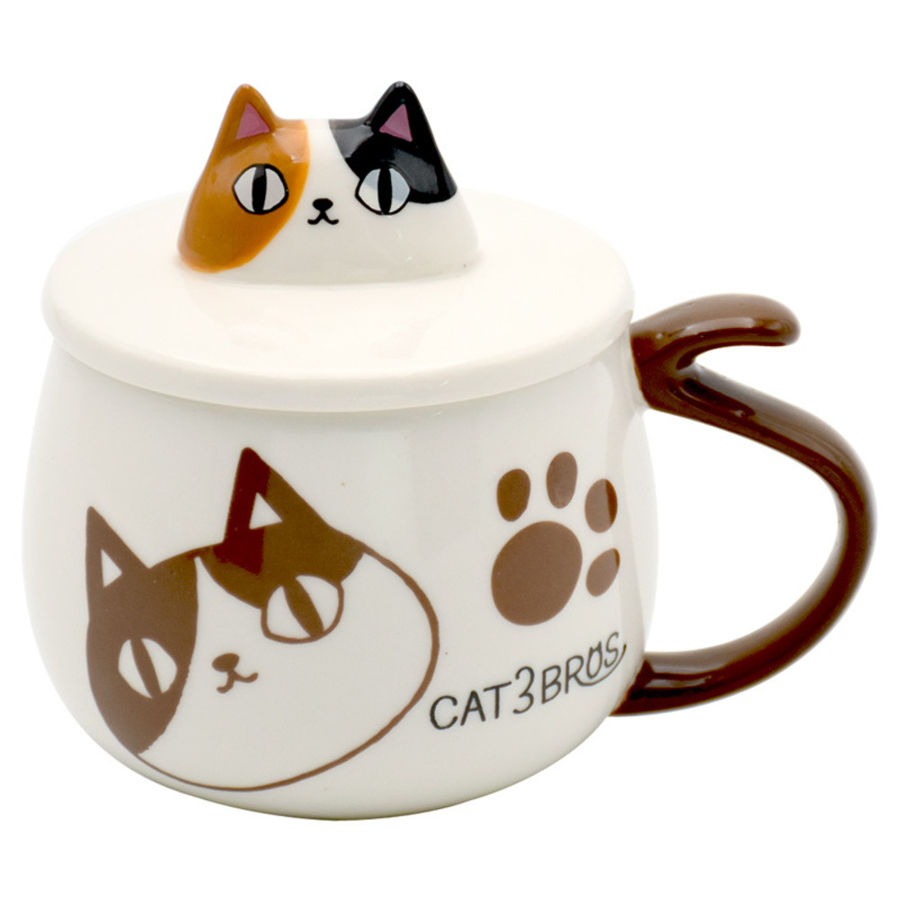 セラミック藍 マグカップ 通販 にゃん屋 猫3兄弟 マグ カップ 蓋付きマグカップ 陶器 蓋つきマグ フタ付き コップ 食器 猫 ネコ ねこ ギフト セラミック藍 | BACKYARD FAMILY | 02