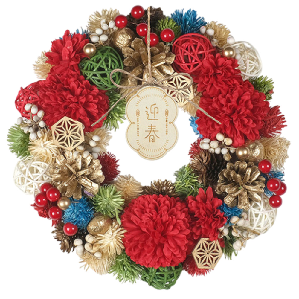お正月 リース M 通販 玄関リース 冬 玄関 飾り Mサイズ 玄関飾り 壁