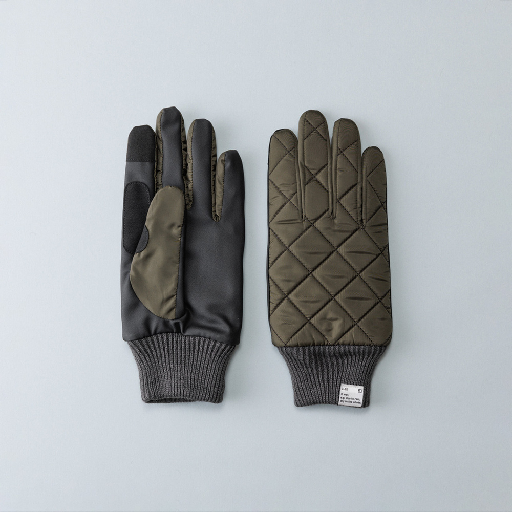 クロダ 手袋 メンズ 通販 グローブ 手ぶくろ スマートフォン対応 スマホ 対応 キルティング ナイロングローブ タッチパネル対応 防寒 通勤 男性用 紳士用 クロダ | KURODA | 03