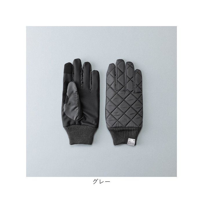 クロダ 手袋 メンズ 通販 グローブ 手ぶくろ スマートフォン対応 スマホ 対応 キルティング ナイロングローブ タッチパネル対応 防寒 通勤 男性用 紳士用 クロダ | KURODA | 10