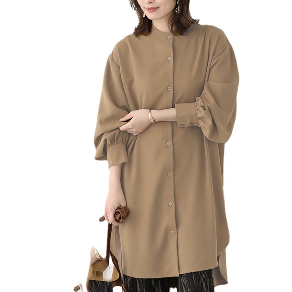 ロングシャツ レディース 長袖 通販 トップス シャツ チュニック かわいい おしゃれ ゆったり 上品 体型カバー 前開き ロング丈 | BACKYARD FAMILY | 04