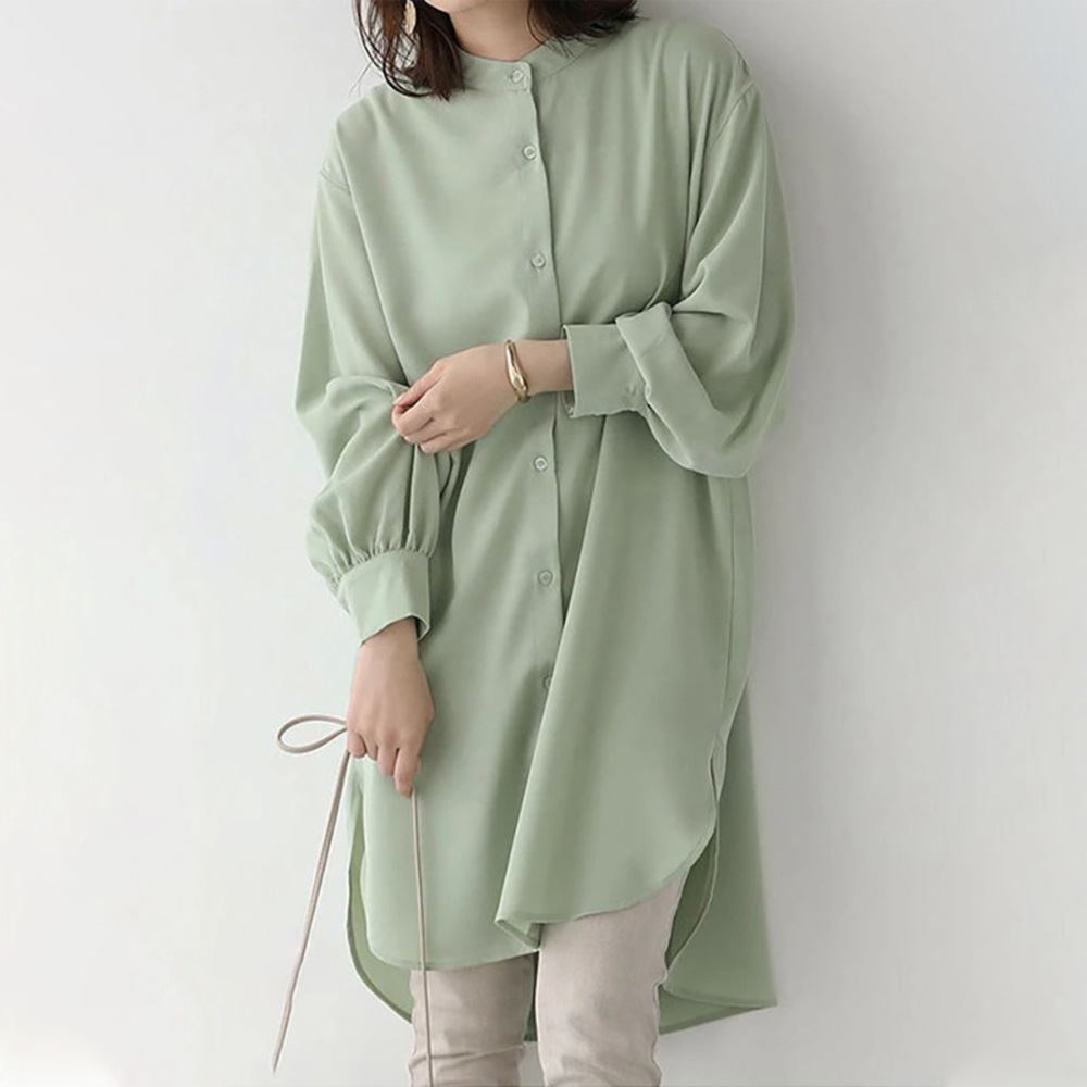 ロングシャツ レディース 長袖 通販 トップス シャツ チュニック かわいい おしゃれ ゆったり 上品 体型カバー 前開き ロング丈 | BACKYARD FAMILY | 05