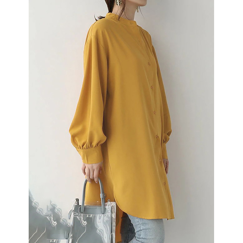 ロングシャツ レディース 長袖 通販 トップス シャツ チュニック かわいい おしゃれ ゆったり 上品 体型カバー 前開き ロング丈 | BACKYARD FAMILY | 03