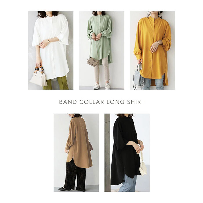 ロングシャツ レディース 長袖 通販 トップス シャツ チュニック かわいい おしゃれ ゆったり 上品 体型カバー 前開き ロング丈 | BACKYARD FAMILY | 08