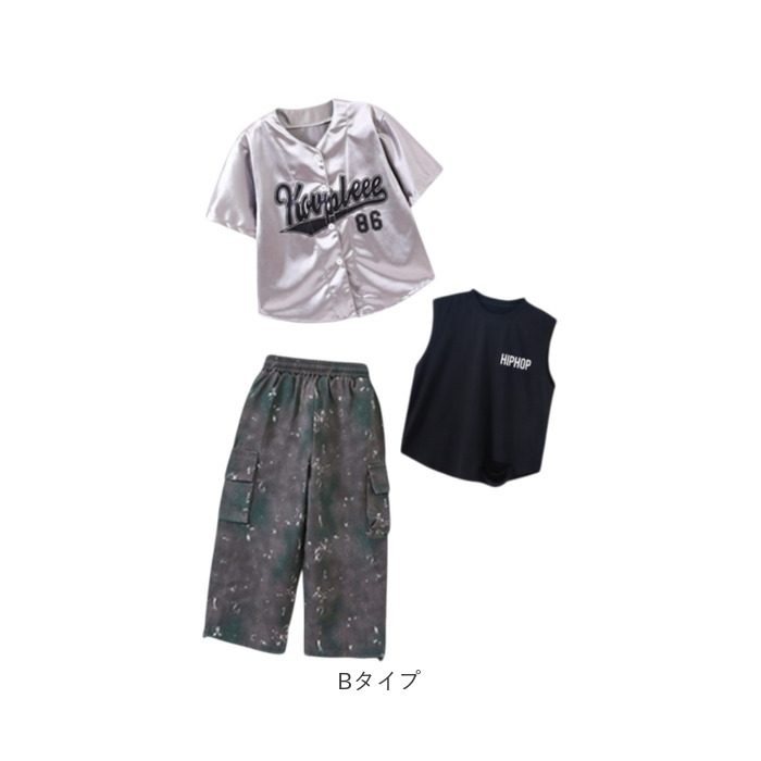 ダンス衣装 セットアップ キッズ 通販 ダンス 衣装 HIPHOP 半袖シャツ 半袖 ヒップホップダンス ベースボールシャツ ヒップホップ衣装 ダンス衣装 | BACKYARD FAMILY | 10