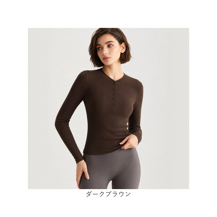 長袖 通販 レディース ヨガトップス スポーツウェア フィットネスウェア ジムウェア ヨガ ピラティス トップス ロンT ランニングウェア | BACKYARD FAMILY | 21