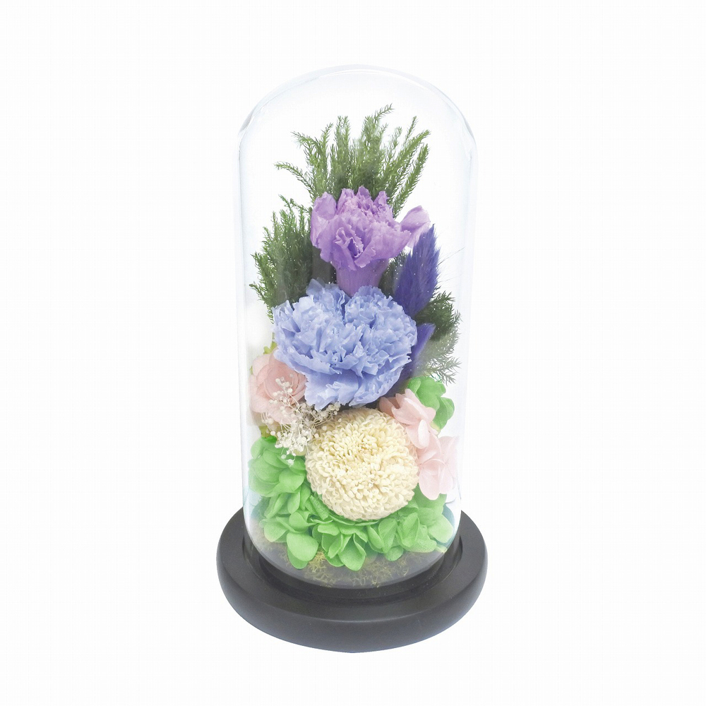 プリザーブドフラワー 仏花 通販 お供えガラスドーム 光莉 ひかり