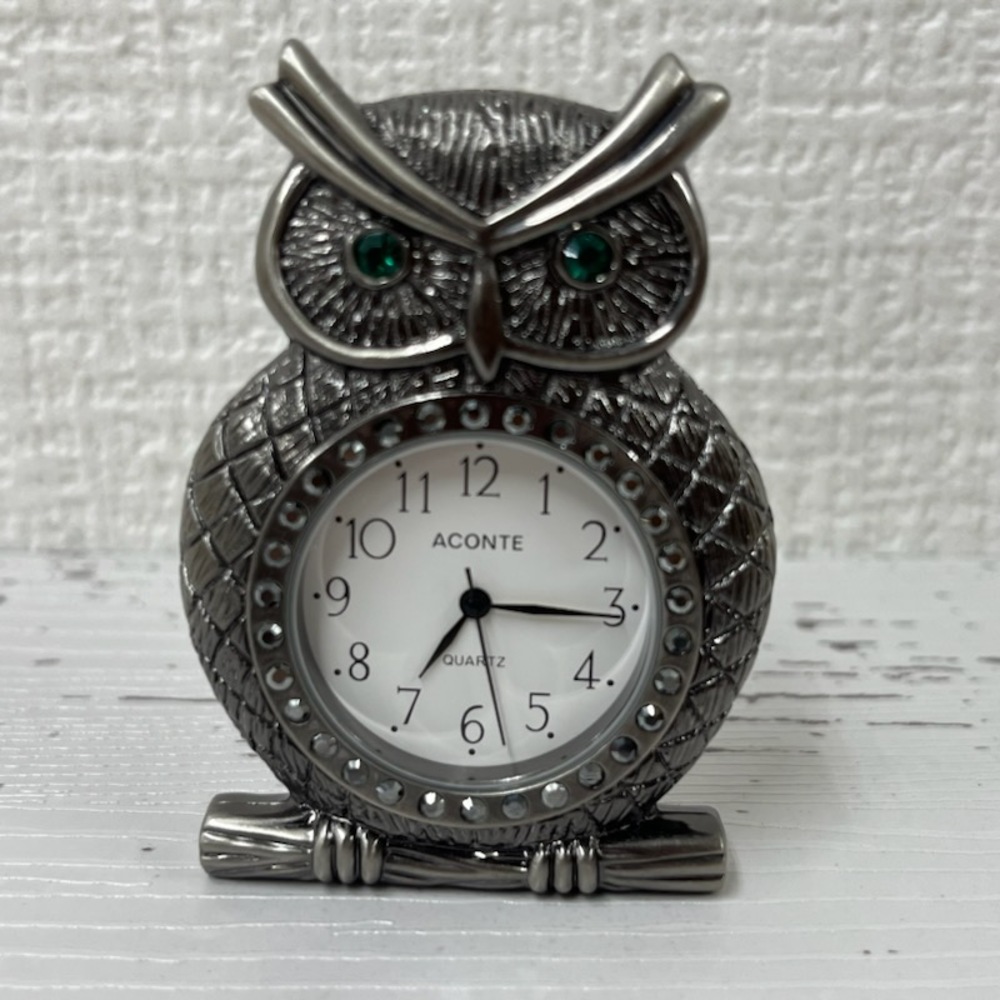 置き時計 アナログ 通販 ふくろうグッズ アウルクロック ふくろう ミニクロック 置時計 時計 かわいい おしゃれ 可愛い 見やすい 置物 オブジェ 置き時計 |  | 01