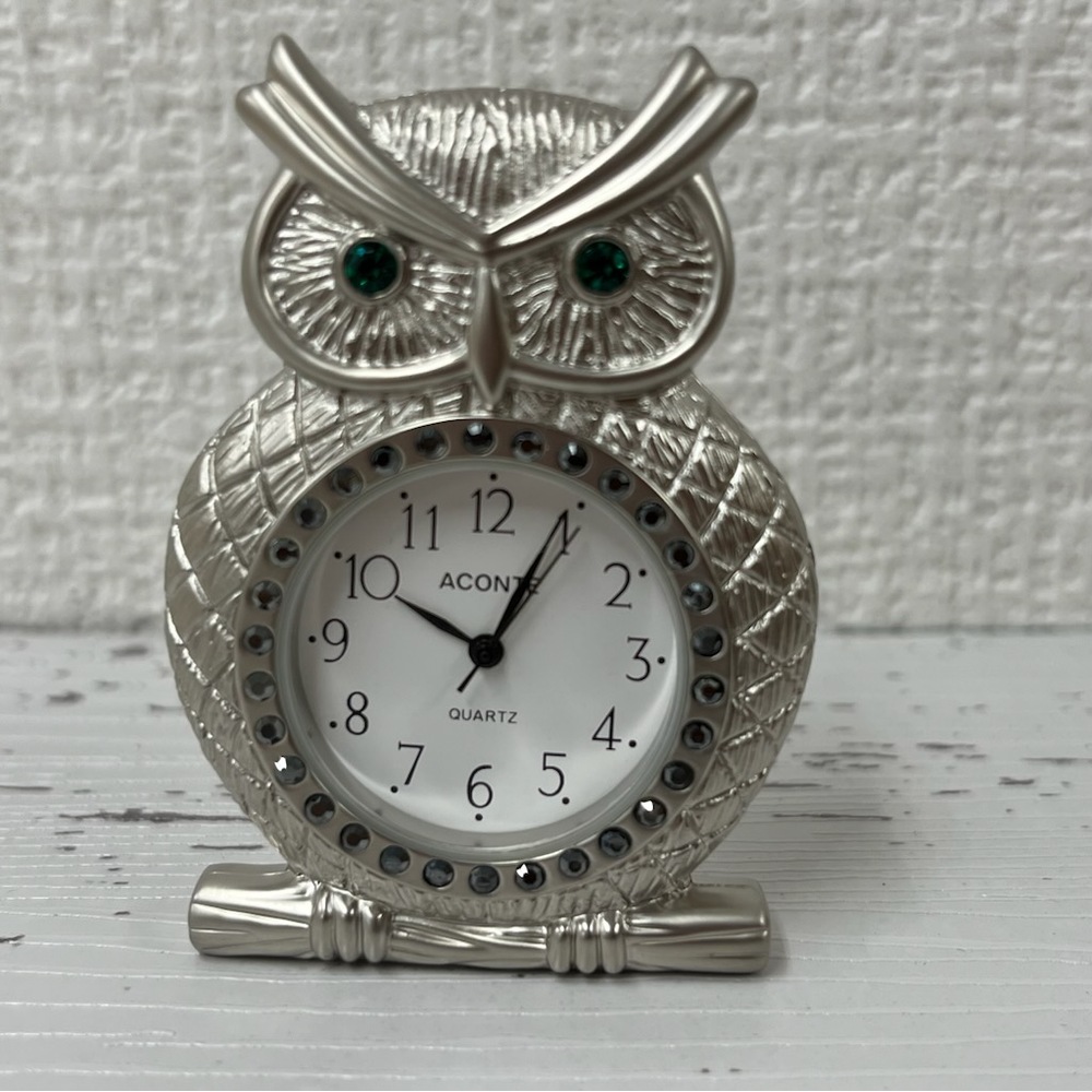 置き時計 アナログ 通販 ふくろうグッズ アウルクロック ふくろう ミニクロック 置時計 時計 かわいい おしゃれ 可愛い 見やすい 置物 オブジェ 置き時計 |  | 03