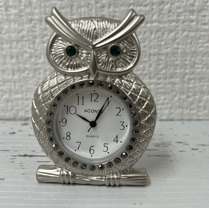 置き時計 アナログ 通販 ふくろうグッズ アウルクロック ふくろう ミニクロック 置時計 時計 かわいい おしゃれ 可愛い 見やすい 置物 オブジェ 置き時計 |  | 11