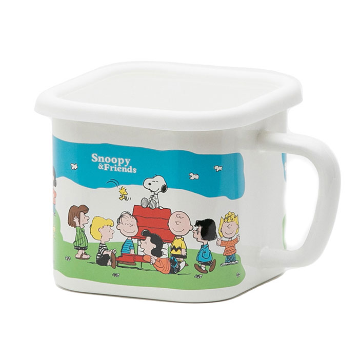 ホーロー 保存容器 スヌーピー 通販 味噌ポット 持ち手付き ホーローマルチスクエアポット ストッカー 容器 1.45L 琺瑯 ほうろう 直火 ガス火 IH対応 ホーロー | BACKYARD FAMILY | 12