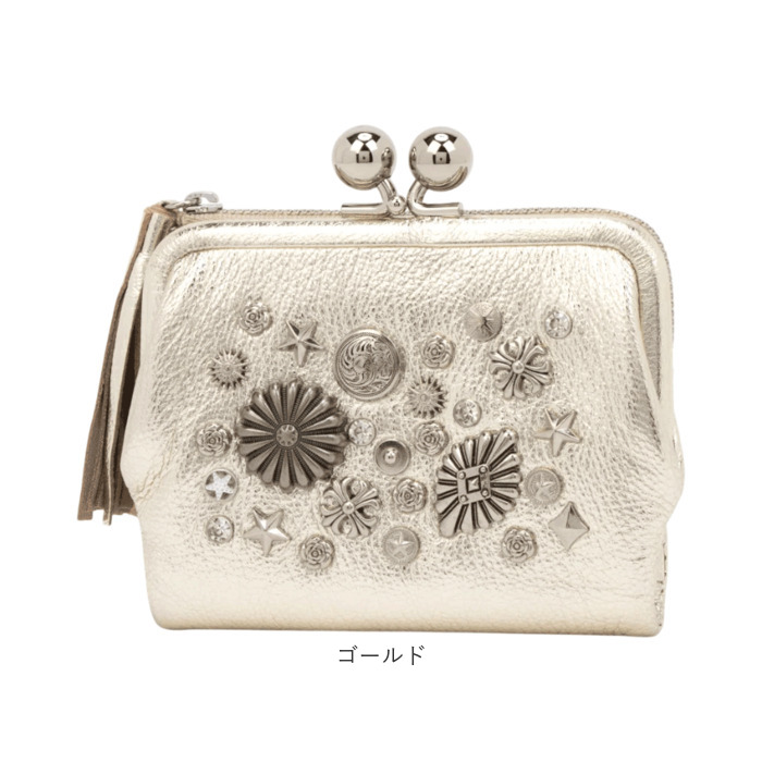 ペルケ がま口 財布 80-06-00100 通販 二つ折り財布 がま口財布 がまぐち財布 折りたたみ財布 折り財布 お財布 マルチスタッズがま口二つ折りウォレット |  | 15