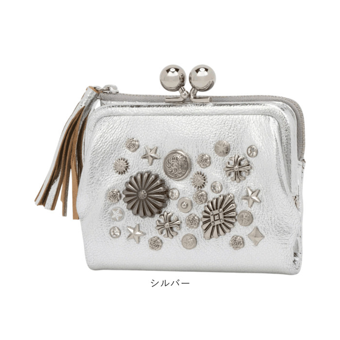 ペルケ がま口 財布 80-06-00100 通販 二つ折り財布 がま口財布 がまぐち財布 折りたたみ財布 折り財布 お財布 マルチスタッズがま口二つ折りウォレット |  | 16