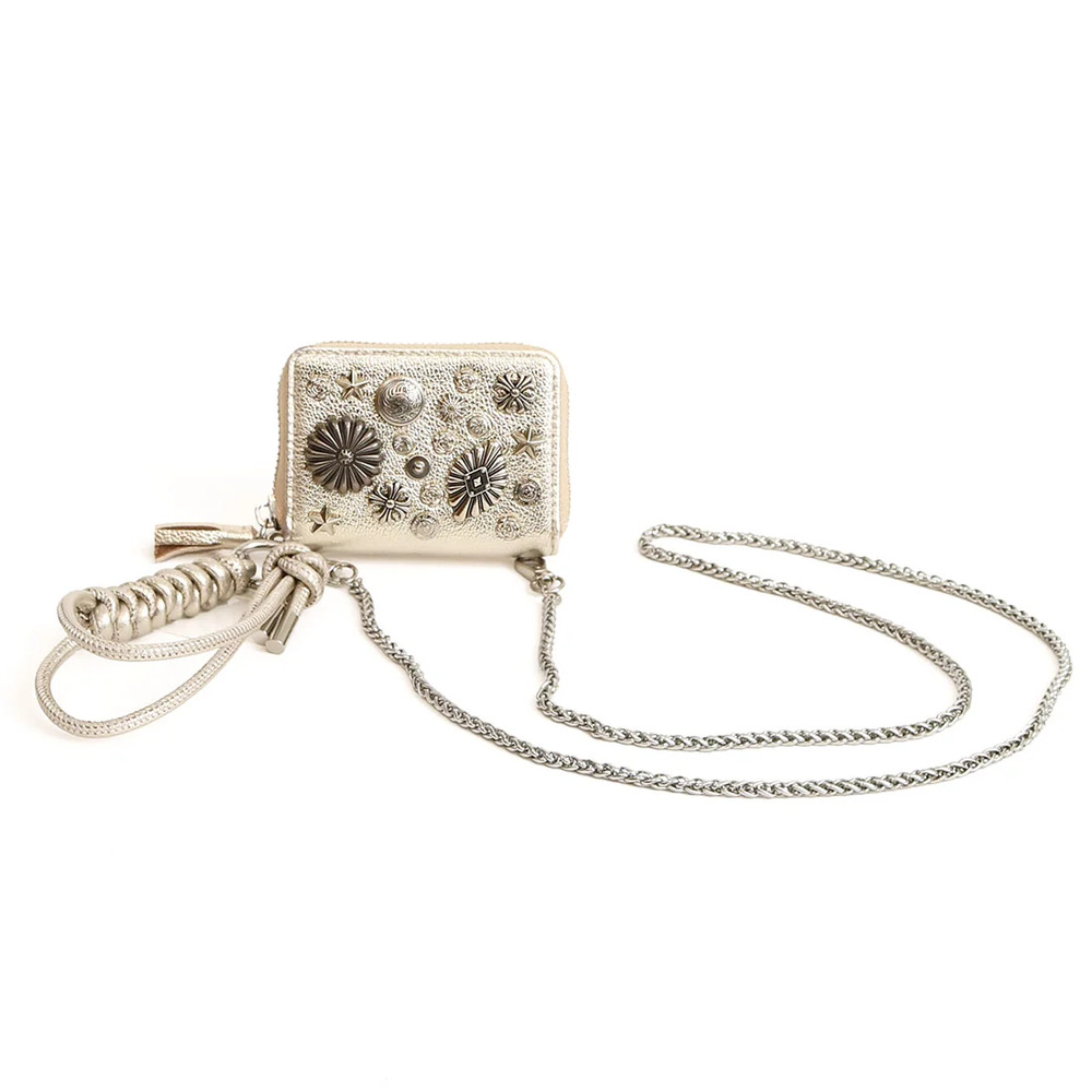 ペルケ ウォレットショルダー perche 80-06-00102 通販 お財布 財布 マルチスタッズ スマホ ストラップホルダー シート 小銭入れ ミニ サイフ 合皮 ペルケ |  | 02