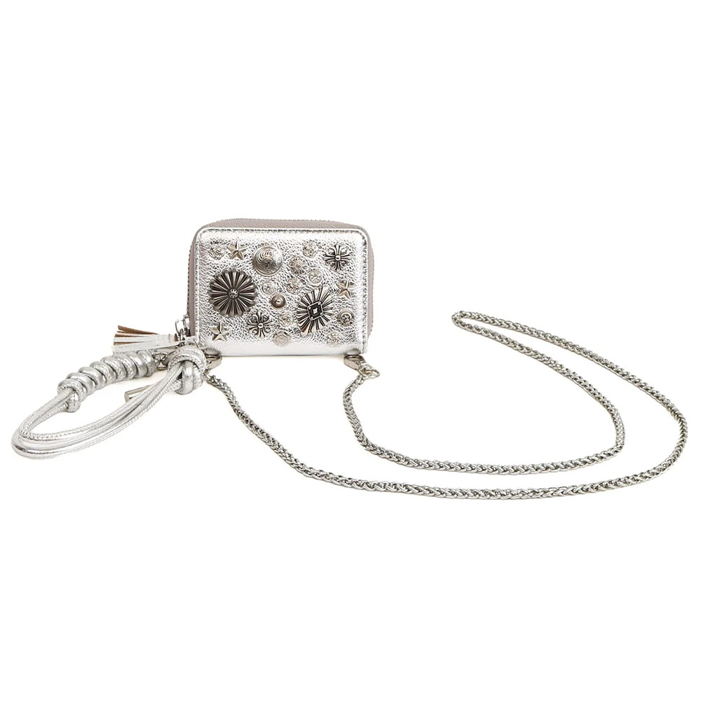 ペルケ ウォレットショルダー perche 80-06-00102 通販 お財布 財布 マルチスタッズ スマホ ストラップホルダー シート 小銭入れ ミニ サイフ 合皮 ペルケ |  | 03