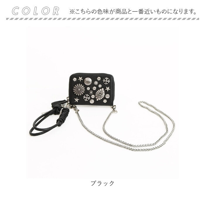 ペルケ ウォレットショルダー perche 80-06-00102 通販 お財布 財布 マルチスタッズ スマホ ストラップホルダー シート 小銭入れ ミニ サイフ 合皮 ペルケ |  | 17