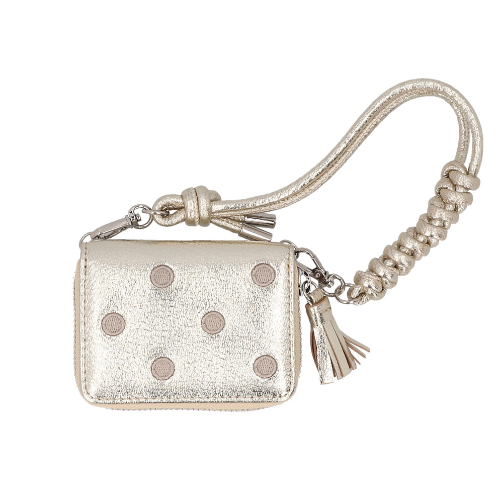 ペルケ ウォレットショルダー perche 80-06-00140 通販 お財布 財布 ドット刺繍 スマホ ストラップホルダー シート 小銭入れ ミニ財布 サイフ 革 ペルケ | perche | 06