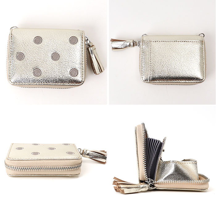 ペルケ ウォレットショルダー perche 80-06-00140 通販 お財布 財布 ドット刺繍 スマホ ストラップホルダー シート 小銭入れ ミニ財布 サイフ 革 ペルケ | perche | 20