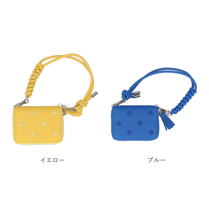 ペルケ ウォレットショルダー perche 80-06-00140 通販 お財布 財布 ドット刺繍 スマホ ストラップホルダー シート 小銭入れ ミニ財布 サイフ 革 ペルケ | perche | 22