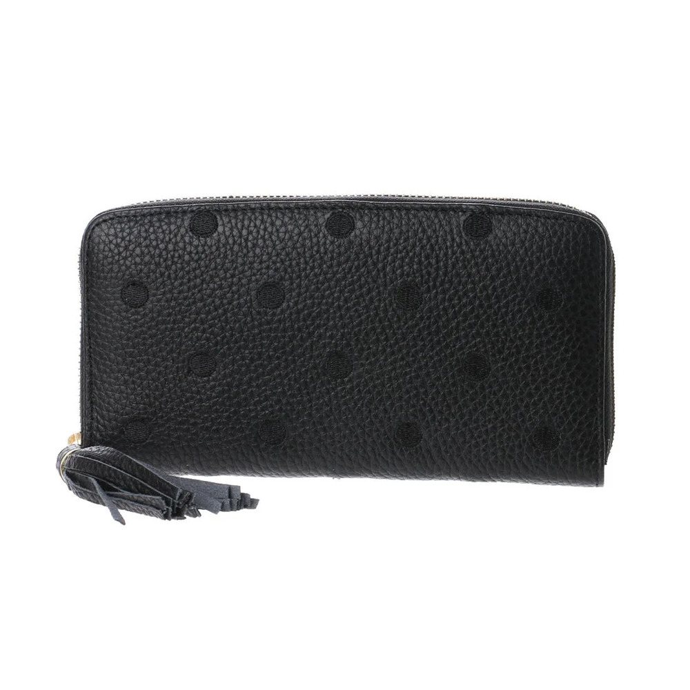 ペルケ perche ペルケ 財布 08-06-02970 通販 牛革ドット刺繍ラウンド長財布 長財布 長サイフ ながさいふ 本革 ロングウォレット レディース | perche | 01