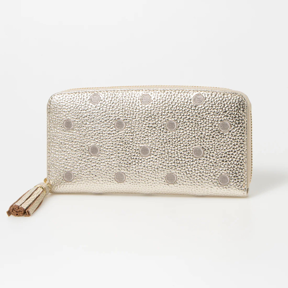 ペルケ perche ペルケ 財布 08-06-02970 通販 牛革ドット刺繍ラウンド長財布 長財布 長サイフ ながさいふ 本革 ロングウォレット レディース | perche | 06