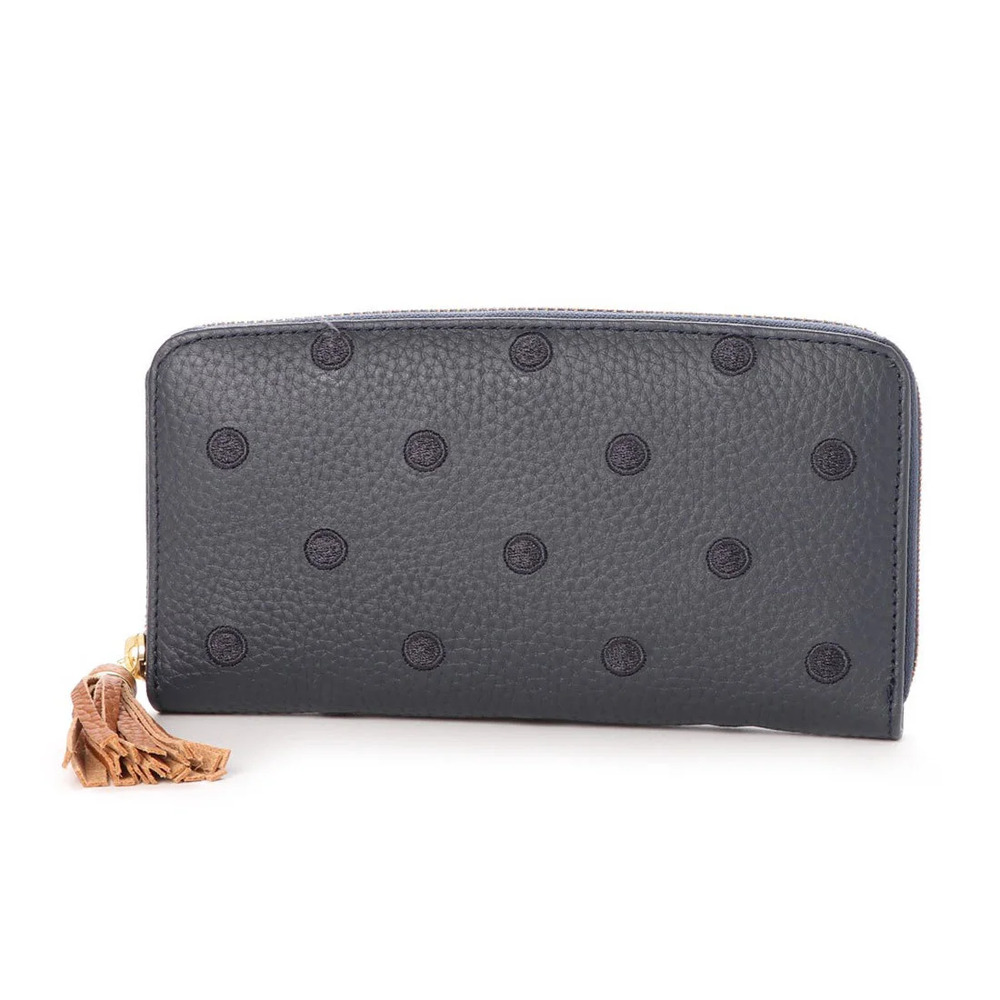 ペルケ perche ペルケ 財布 08-06-02970 通販 牛革ドット刺繍ラウンド長財布 長財布 長サイフ ながさいふ 本革 ロングウォレット レディース | perche | 04