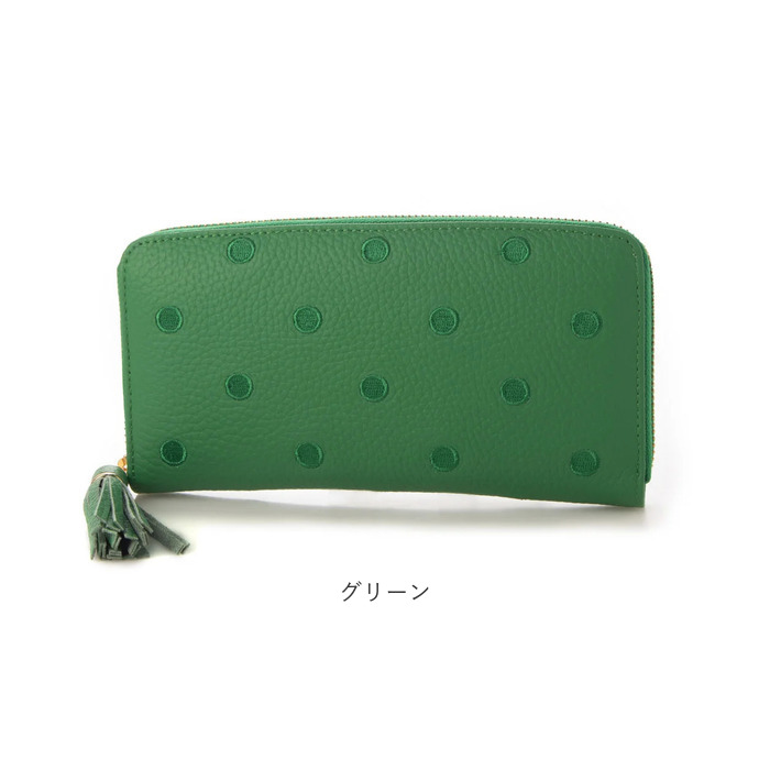 ペルケ perche ペルケ 財布 08-06-02970 通販 牛革ドット刺繍ラウンド長財布 長財布 長サイフ ながさいふ 本革 ロングウォレット レディース | perche | 22