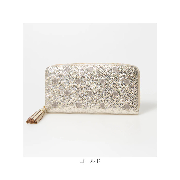 perche（ペルケ） 財布 08-06-02970 通販 牛革ドット刺繍ラウンド長