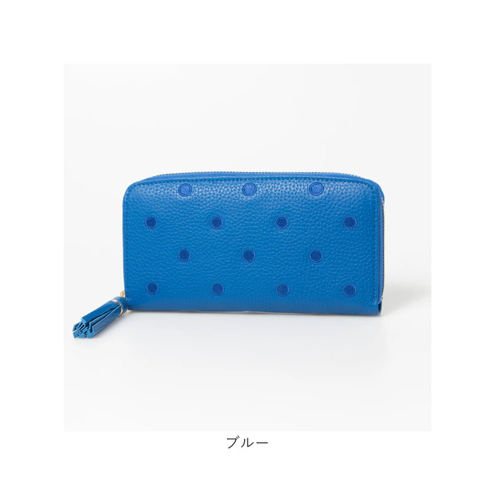 perche（ペルケ） 財布 08-06-02970 通販 牛革ドット刺繍ラウンド長