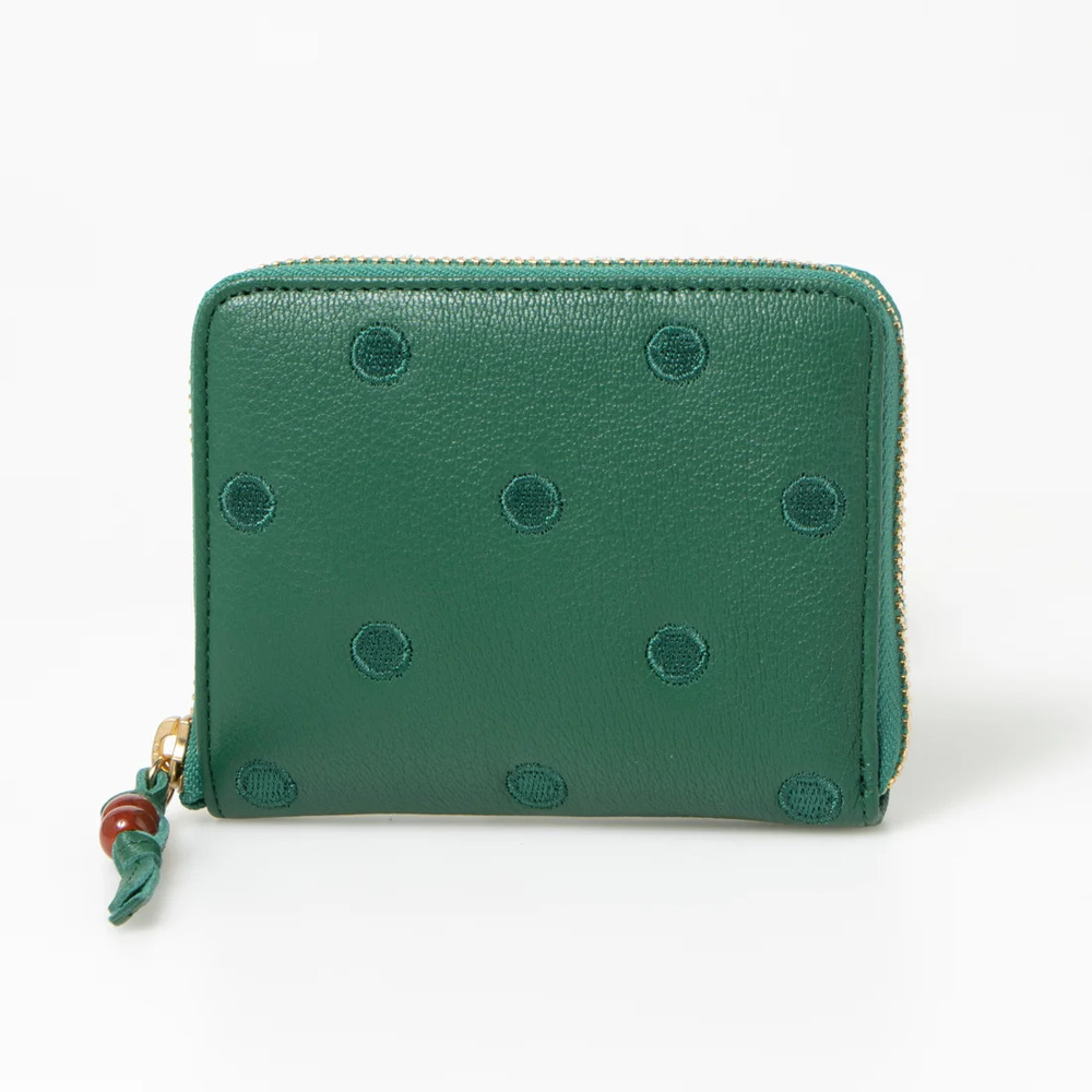 ペルケ perche ペルケ 財布 08-06-03900 通販 ドット刺繍ラウンドパームフィットウォレット 二つ折り財布 二折 小銭入れ有 本革 ミニ財布 折財布 | perche | 03