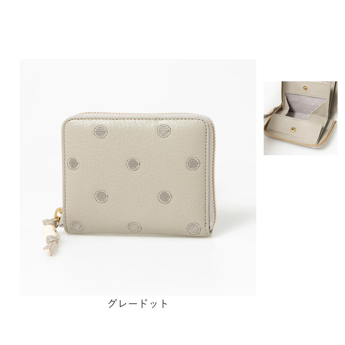 ペルケ perche ペルケ 財布 08-06-03900 通販 ドット刺繍ラウンドパームフィットウォレット 二つ折り財布 二折 小銭入れ有 本革 ミニ財布 折財布 | perche | 16