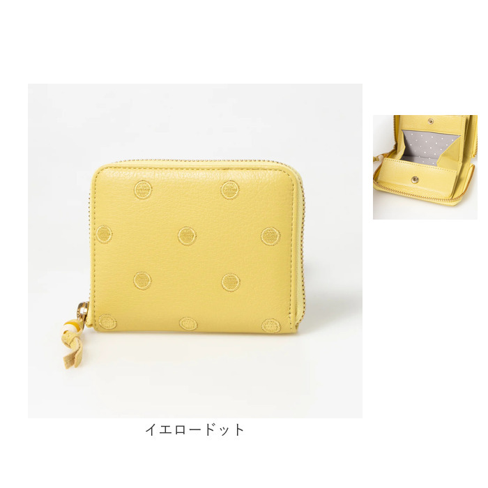 ペルケ perche ペルケ 財布 08-06-03900 通販 ドット刺繍ラウンドパームフィットウォレット 二つ折り財布 二折 小銭入れ有 本革 ミニ財布 折財布 | perche | 18