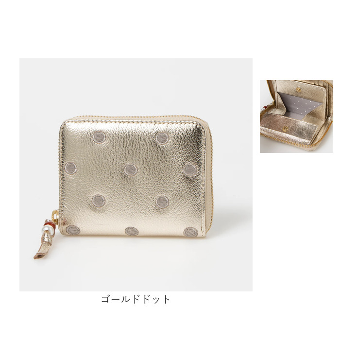 ペルケ perche ペルケ 財布 08-06-03900 通販 ドット刺繍ラウンドパームフィットウォレット 二つ折り財布 二折 小銭入れ有 本革 ミニ財布 折財布 | perche | 19