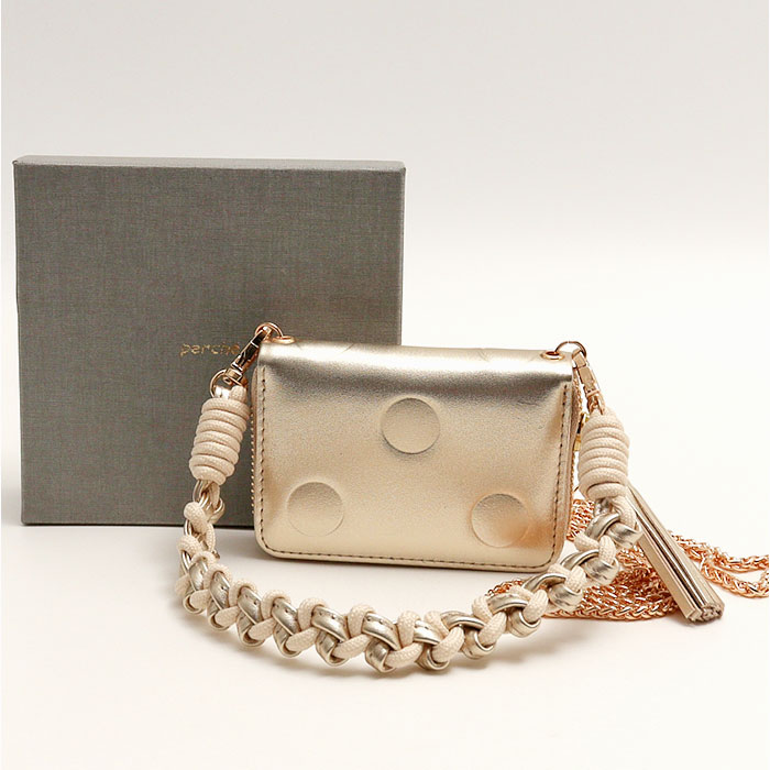 ペルケ ウォレットショルダー perche 08-06-03914 通販 お財布 財布 ドット型押し スマホ ストラップホルダー シート 小銭入れ ミニ財布 サイフ 革 ペルケ | perche | 17